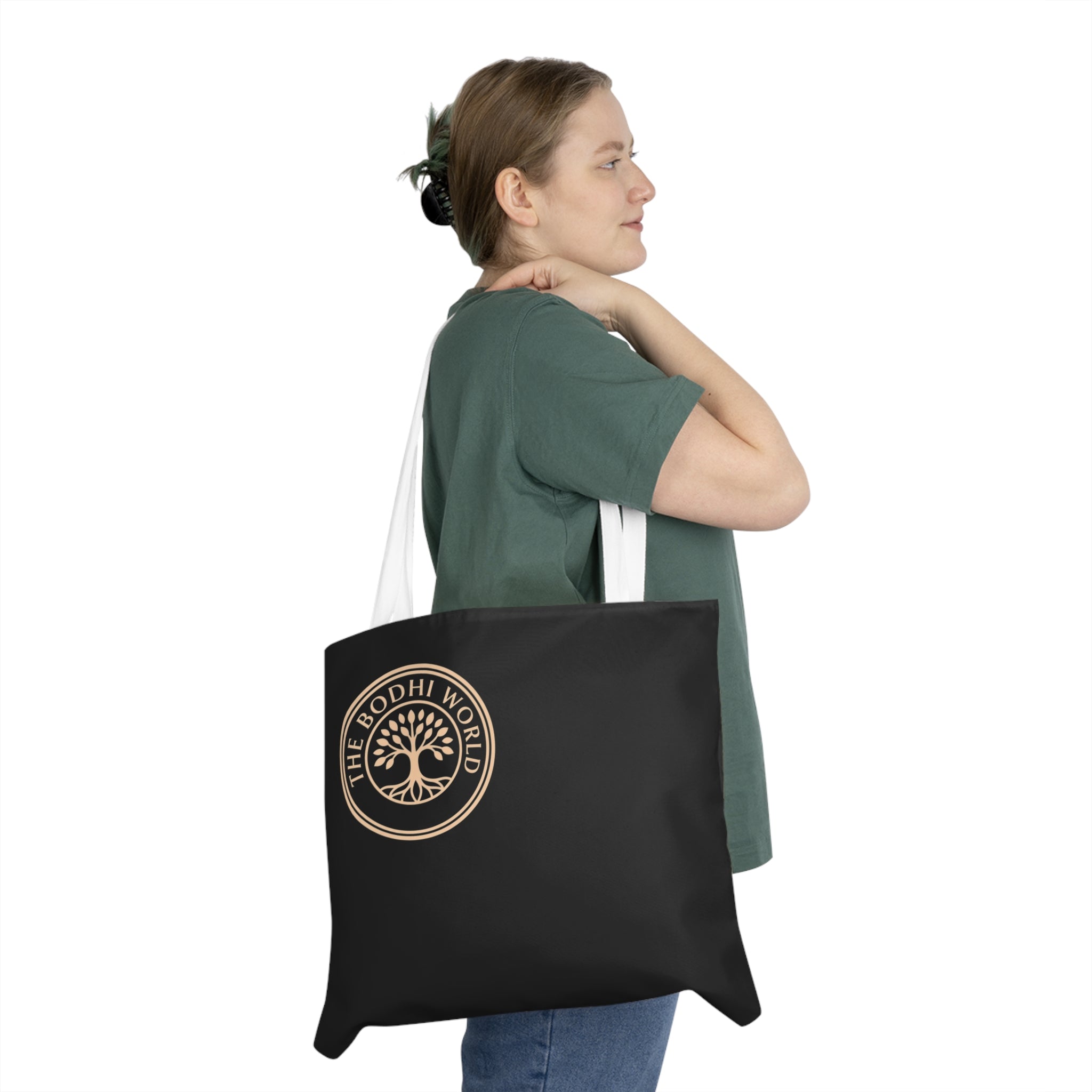 Bodhi World Tree of Life Black Shoulder Tote | Mindful Everyday Carry
