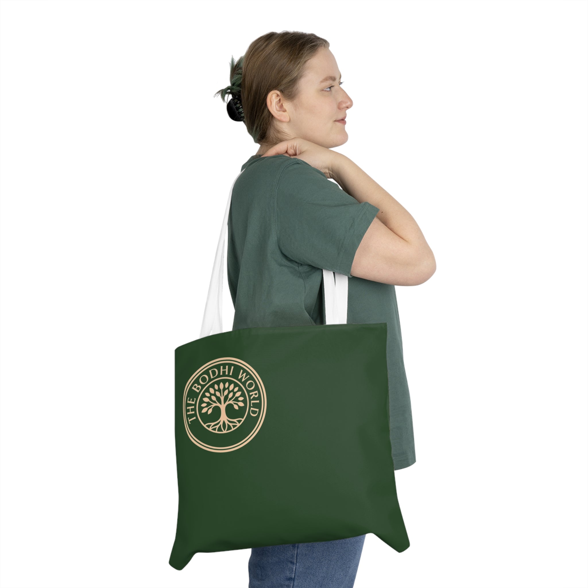Bodhi World Tree of Life Forest Green Shoulder Tote | Mindful Everyday Carry