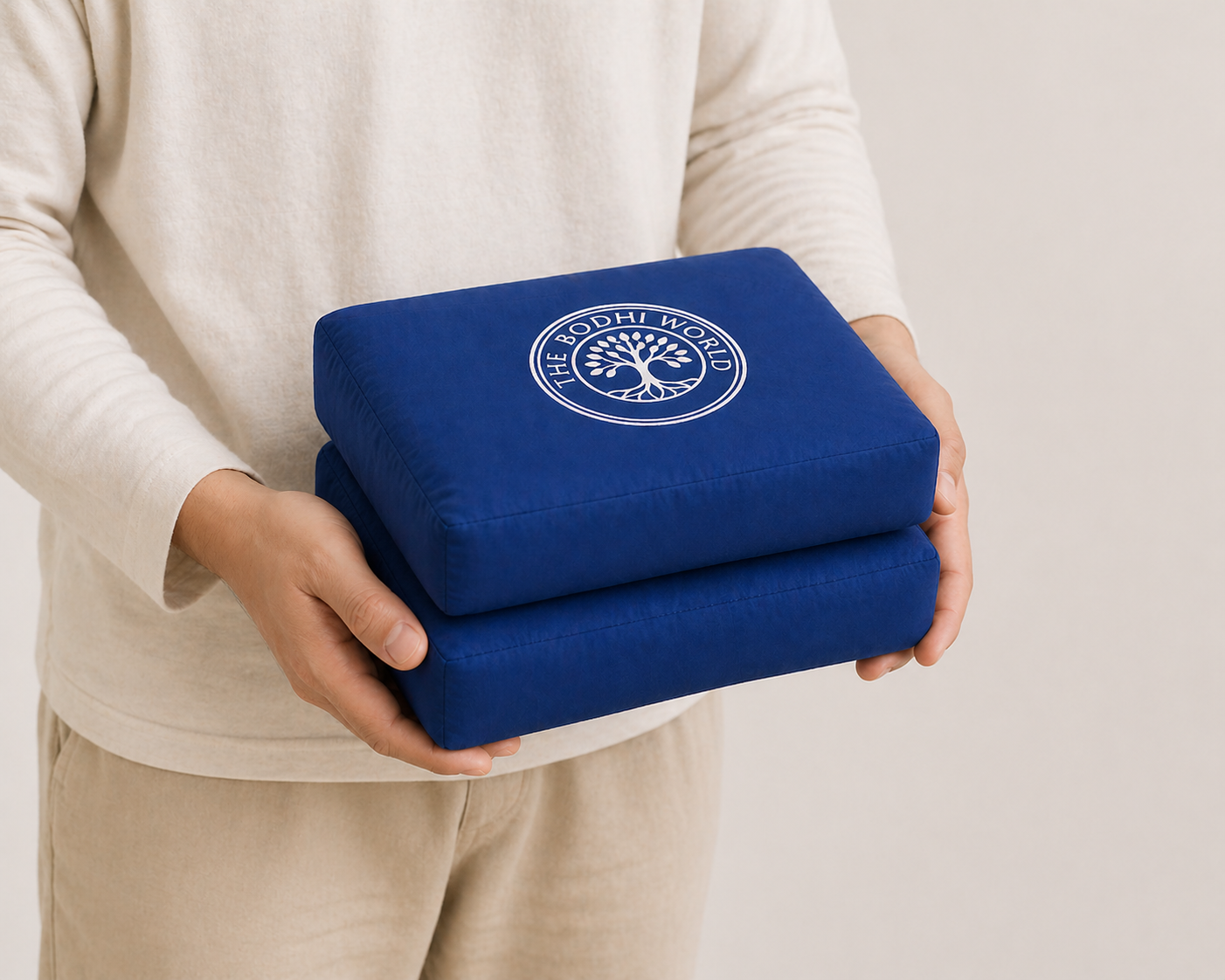 Premium Knee Support Meditation Cushion Set | Rectangular Bolsters for Seated Practice — The Bodhi World
